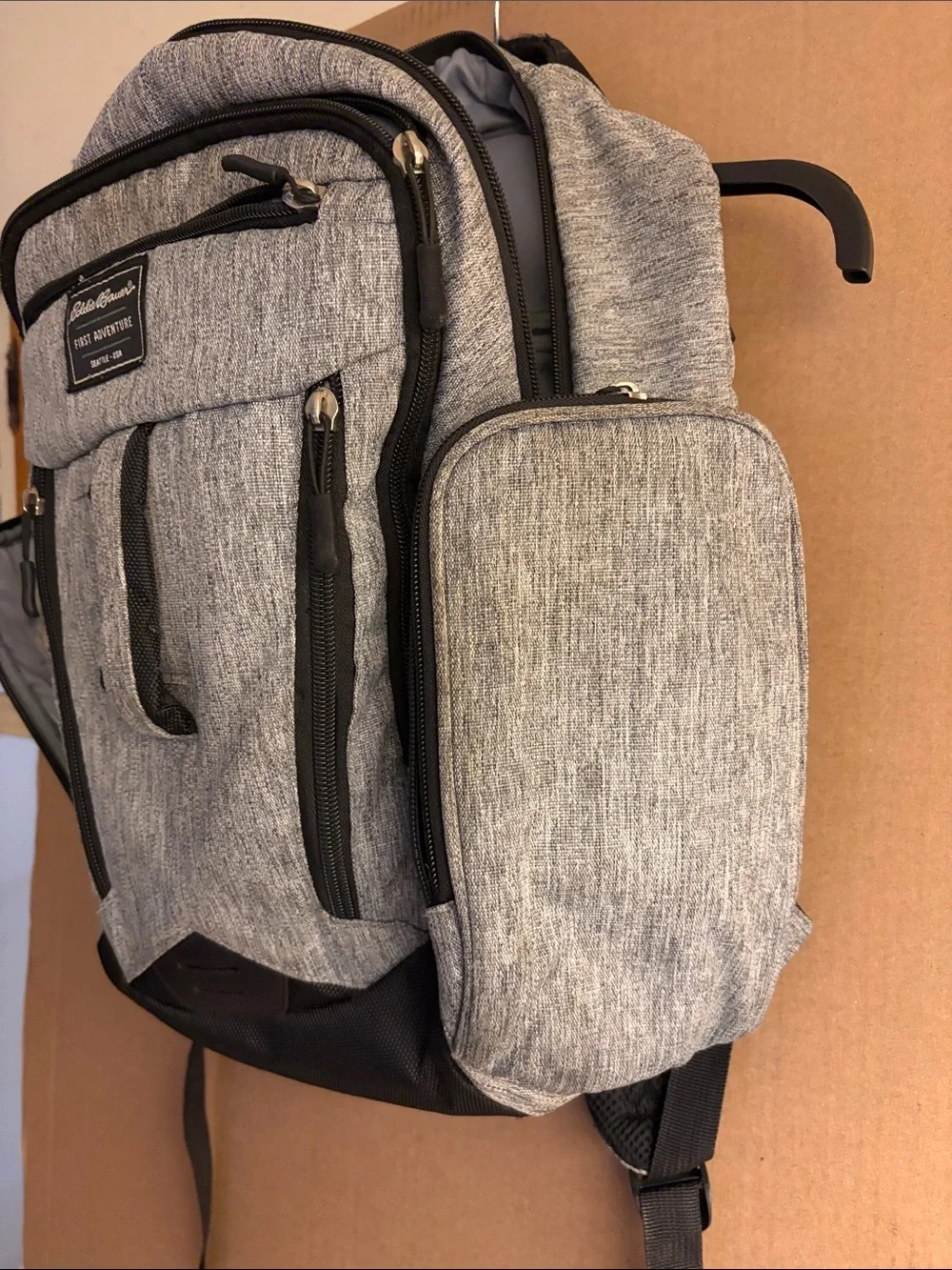 Eddie Bauer Gray Heather Baby Backpack Diaper Bag